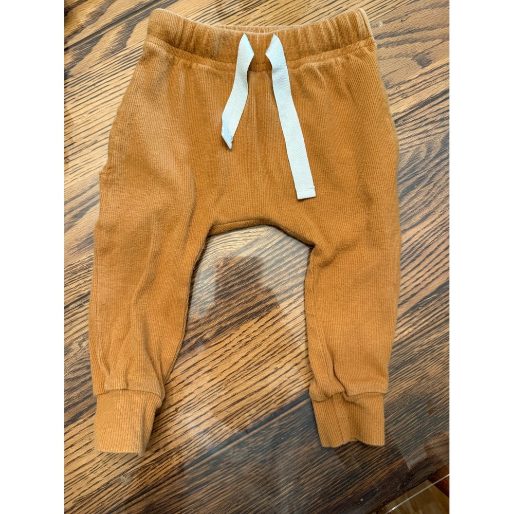 Orcas Lucille Ribbed Joggers Baby 6-12M Mustard Yellow Harem Pants